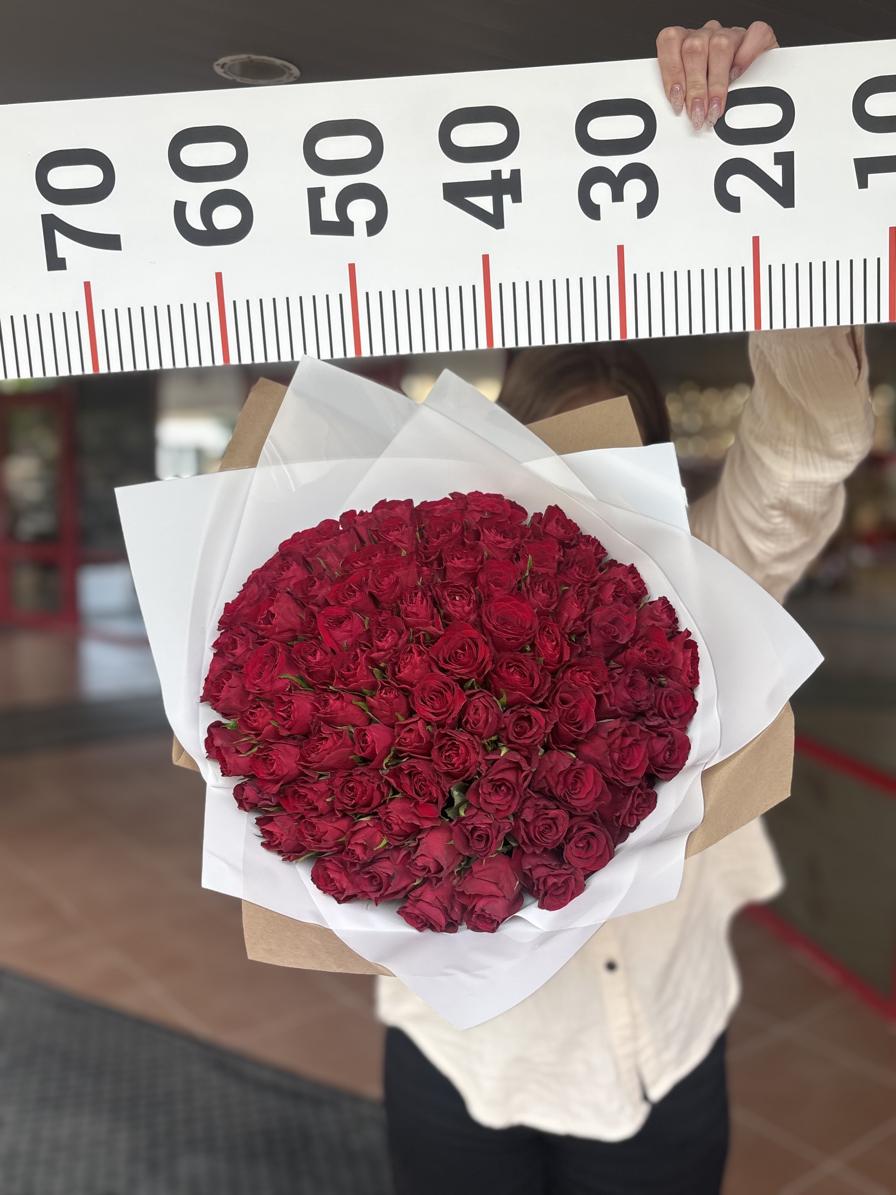 Букет 101 роза 40 см