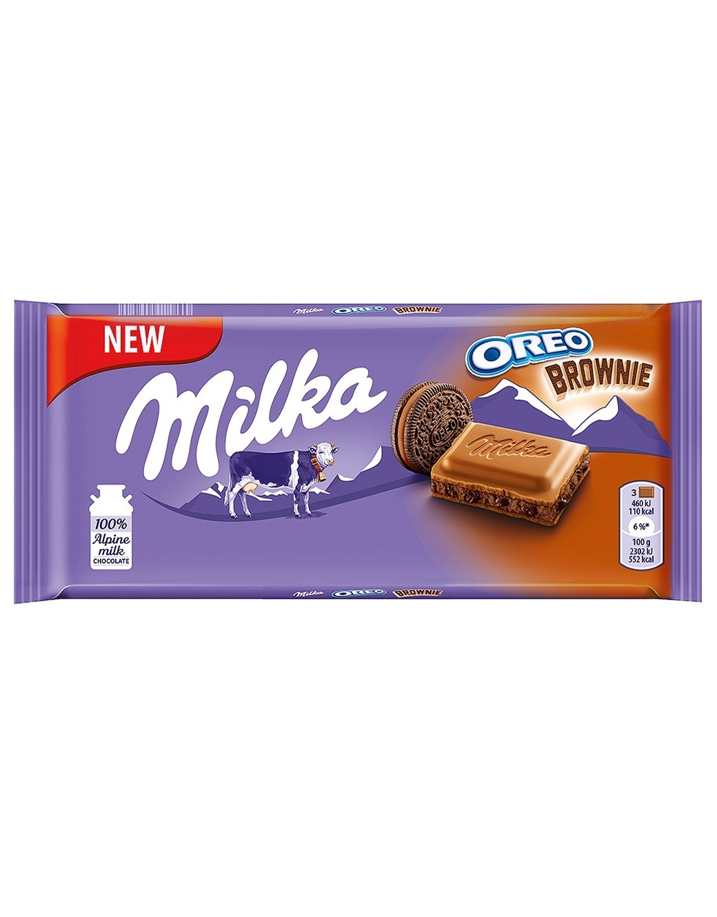 Шоколад с какао-кремовой начинкой печенье Milka OreoBrownie 100г