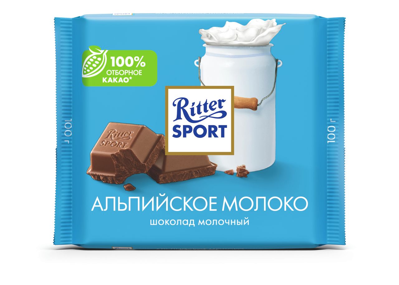 Ritter Sport шоколад мол. Альпийское молоко 100г
