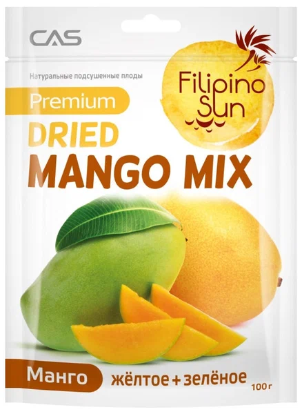Плоды манго микс (зелёное+жёлтое сушеные) 100г