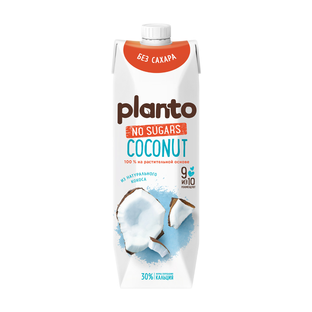 PLANTO Coconut БЕЗ САХАРА TetraPak 1л Растительное молоко
