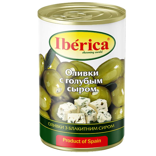 Оливки Иберика с голубым сыром ж/б 300г