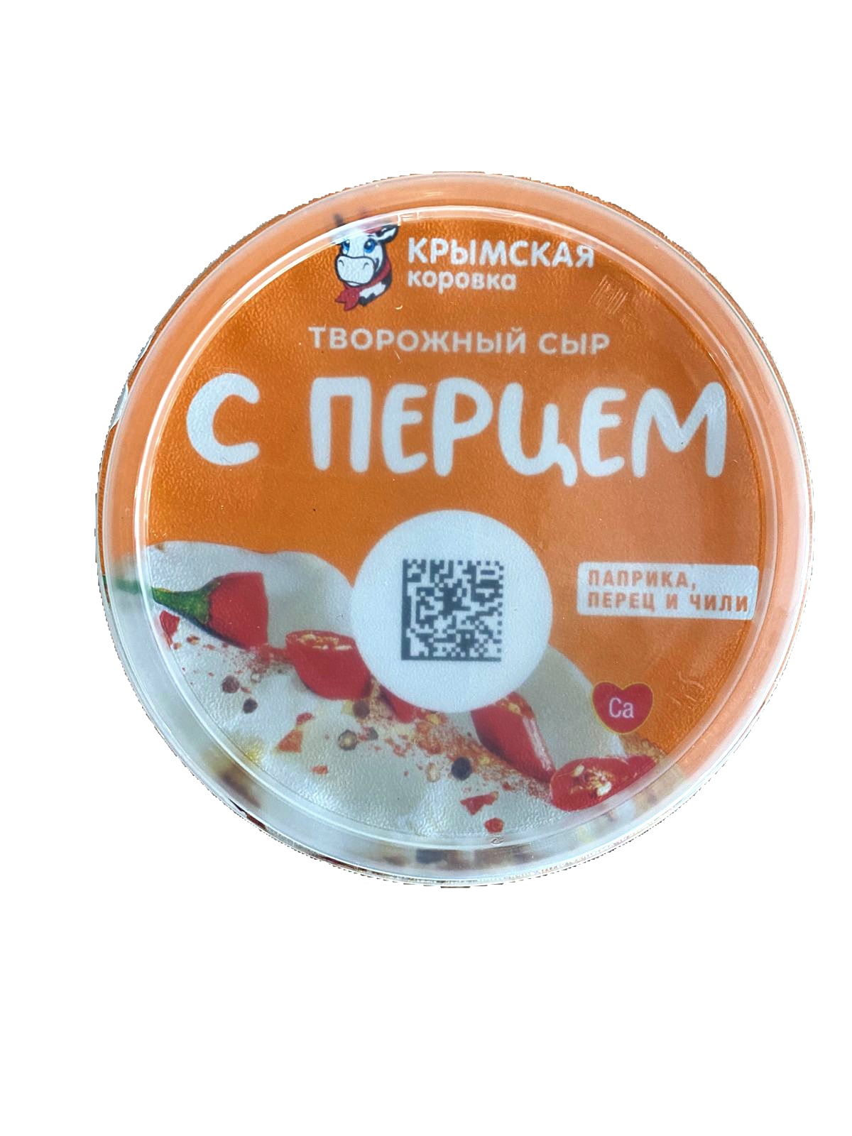 Сыр творожный сливочный "Паприка-перец-чили", 55%, фас. 140гр., ТМ "Крымская Коровка"