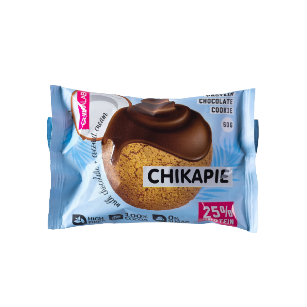CHIKALAB Кокос 60гр Протеиновое печенье в шоколаде