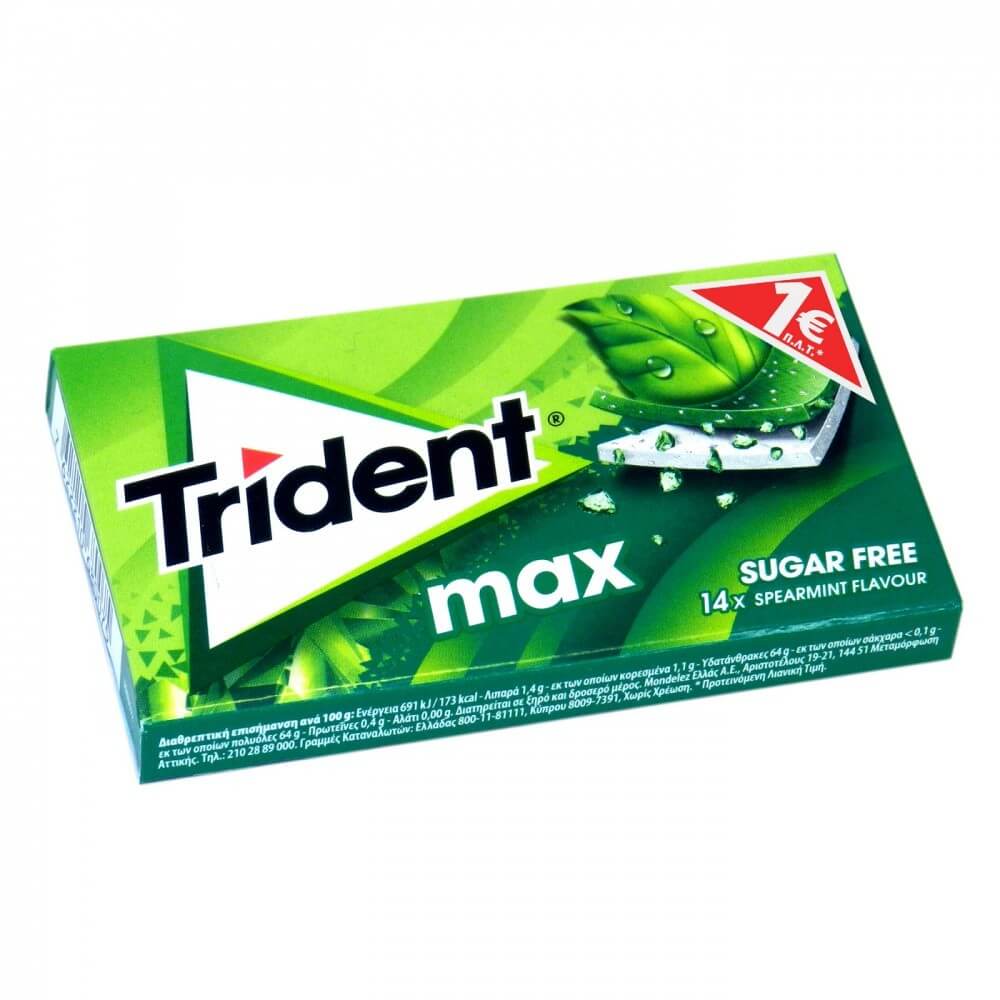 Жевательная резинка TRIDENT max Мята 23г