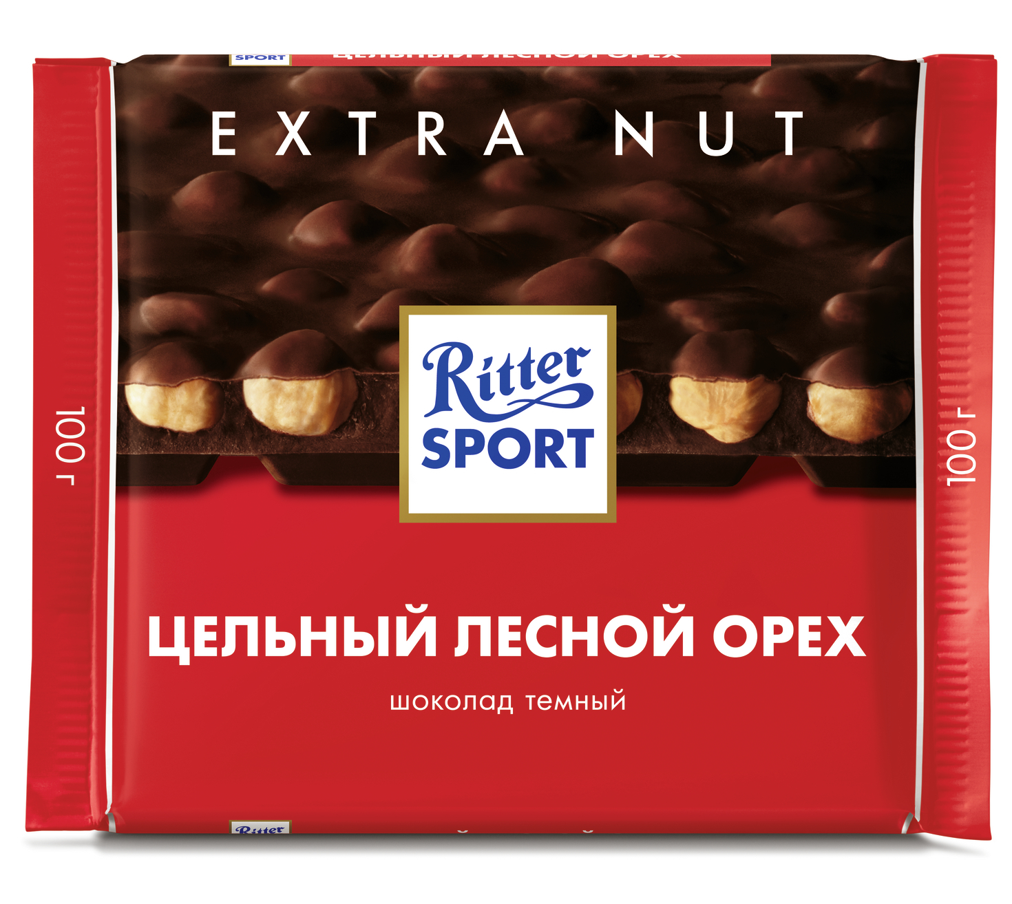 Ritter Sport шоколад Extra Nut горький с цел. лесными орехами 100г