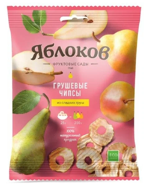 Грушевые чипсы натуральные"Яблоков" 25г