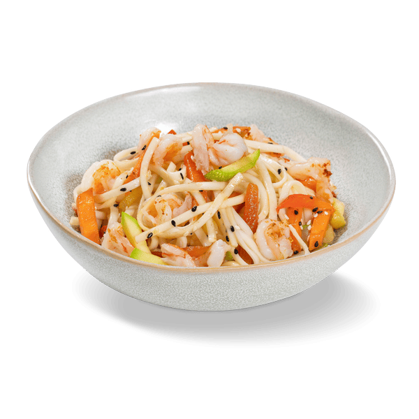 Лапша с креветками