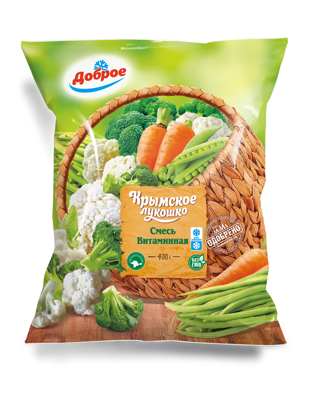 Крымское Лукошко п/ф Овощей зам. смесь овощная "Витаминная" 400гр. Доброе