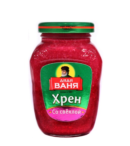 Хрен Столовый со свеклой с/б 140г Дядя Ваня