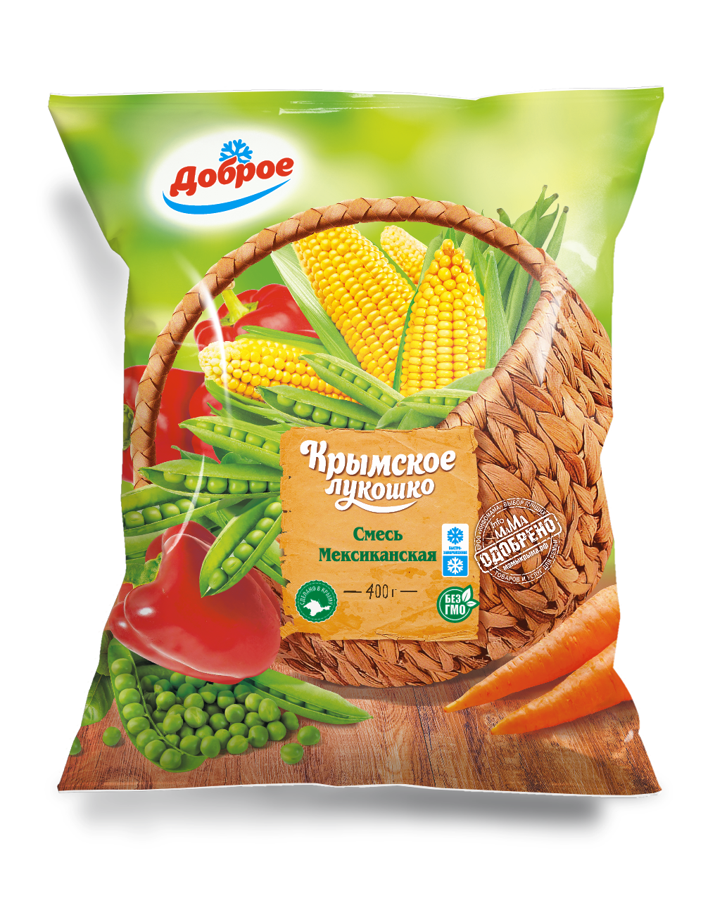 Крымское Лукошко Овощей зам. смесь "Мексиканская" 400гр. Доброе