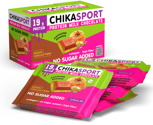 CHIKASPORT - (Дубайский) молочный с фисташковой пастой и хрустящим тестом 0,100 гр.