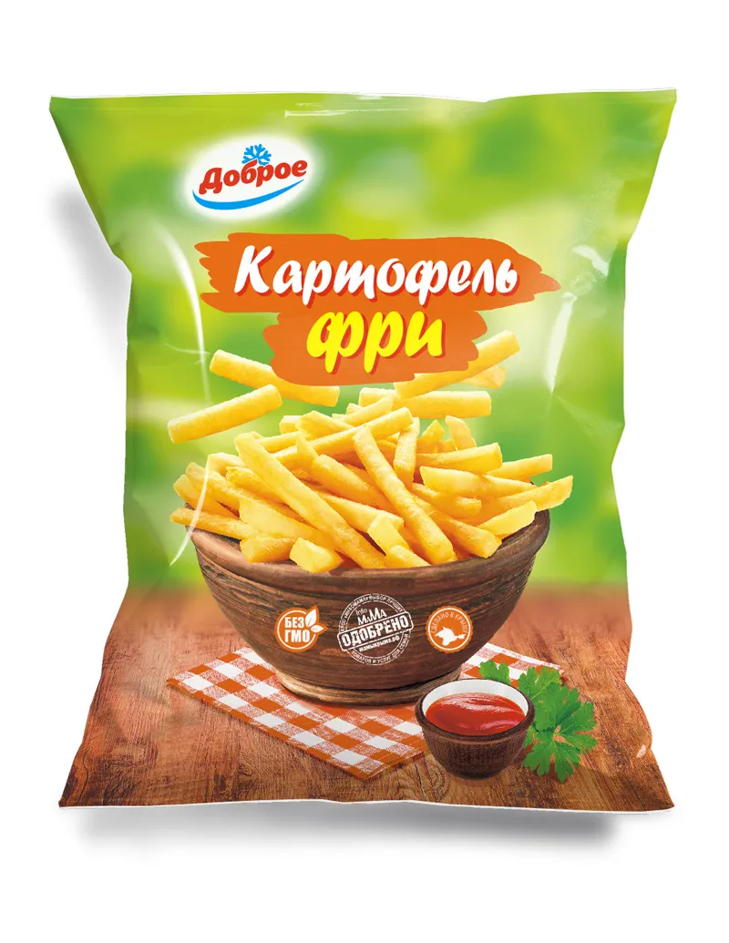 Крымское Лукошко п/ф Овощей зам.  "Картофель фри" 800гр. Доброе