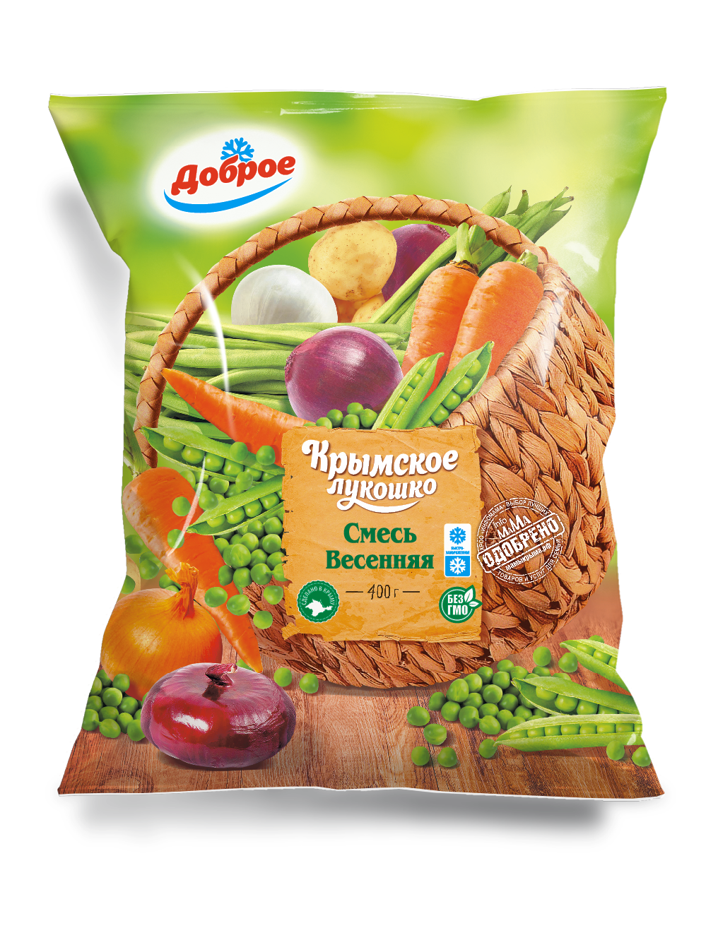 Крымское Лукошко п/ф Овощей зам. смесь овощная "Весенняя" 400гр. Доброе