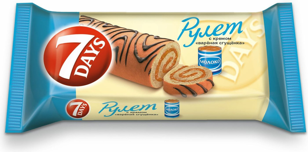Рулет бисквит. с кремом "варен. сгущ." 7 Days 0,200гр.
