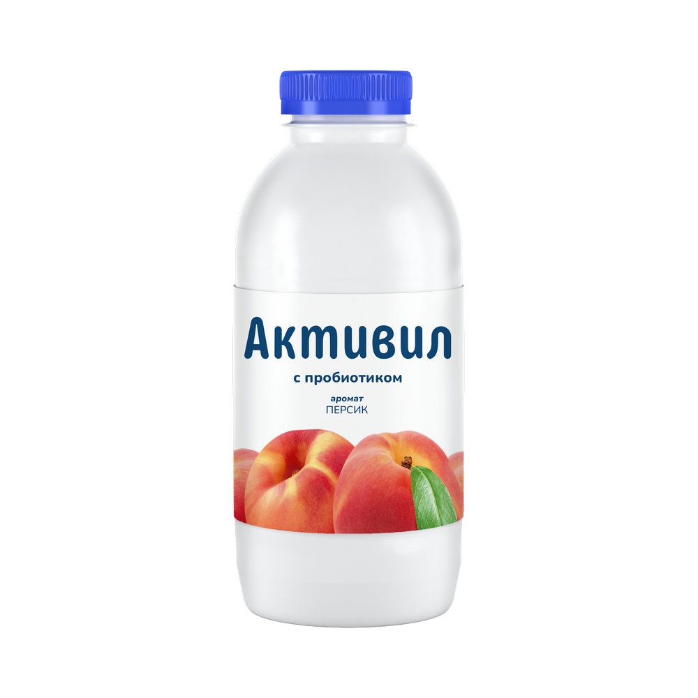 СП Бионапиток кислом. Активил Персик м.д.ж.2% 500 г.
