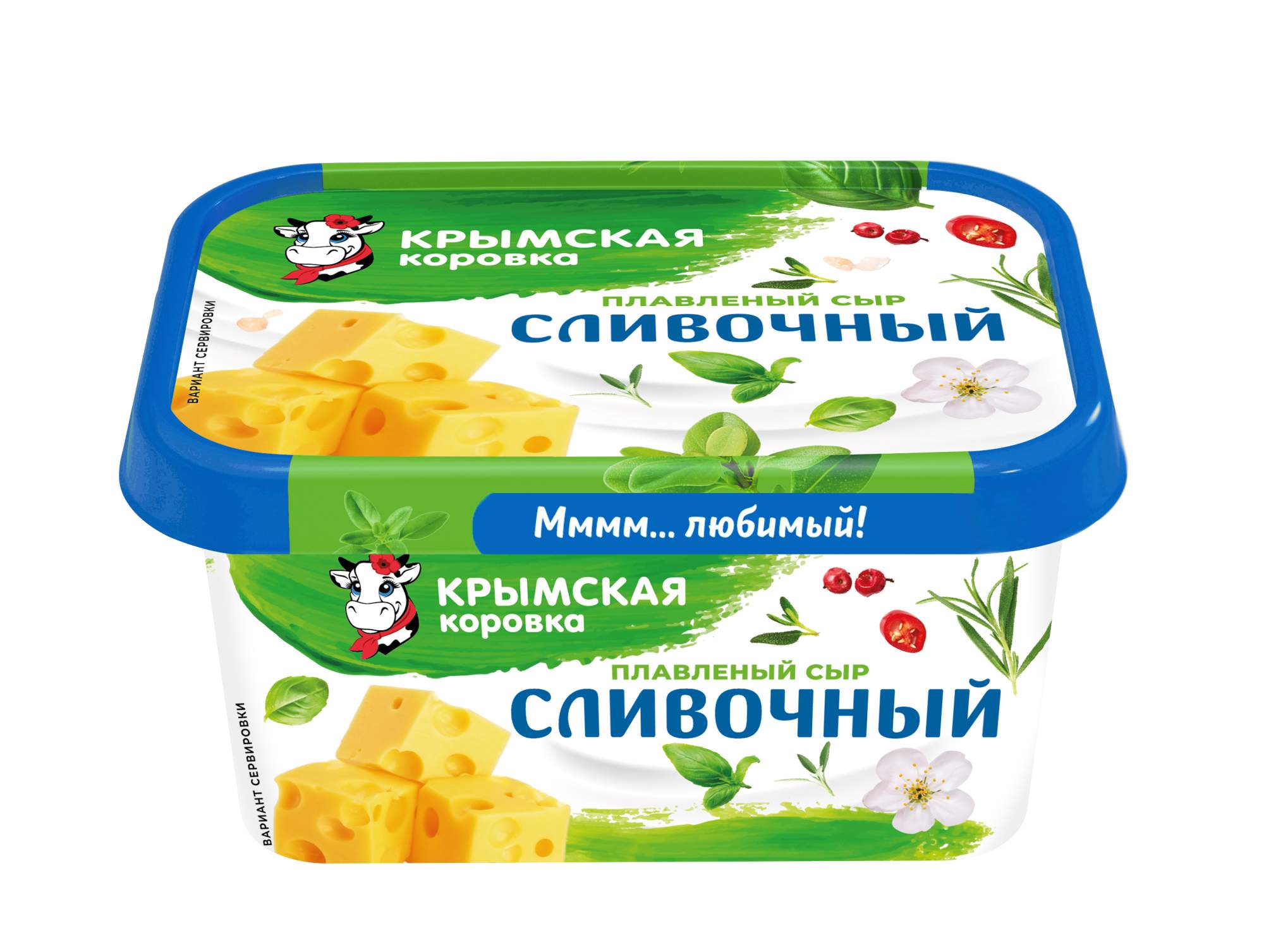 Сыр плавленый "Сливочный" 40%, фас. 380гр.(ванночка), ТМ "Крымская Коровка"