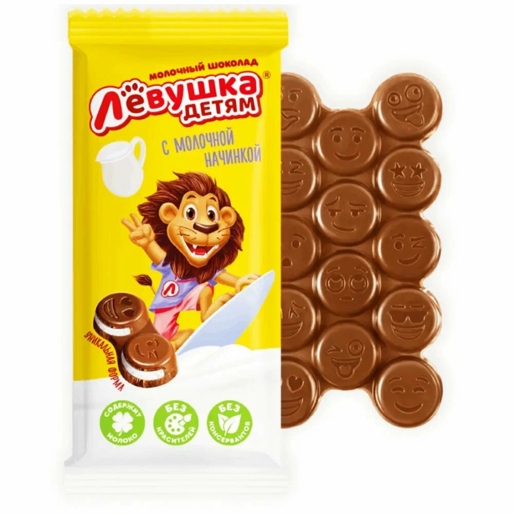 Плиточ. шоколад "Левушка" с мол. начин. 0,085 г.