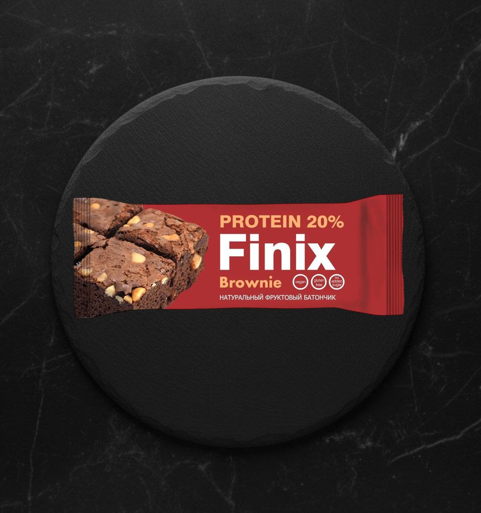 Финиковый Батончик с протеином, арахисом и какао Брауни Finix 30г