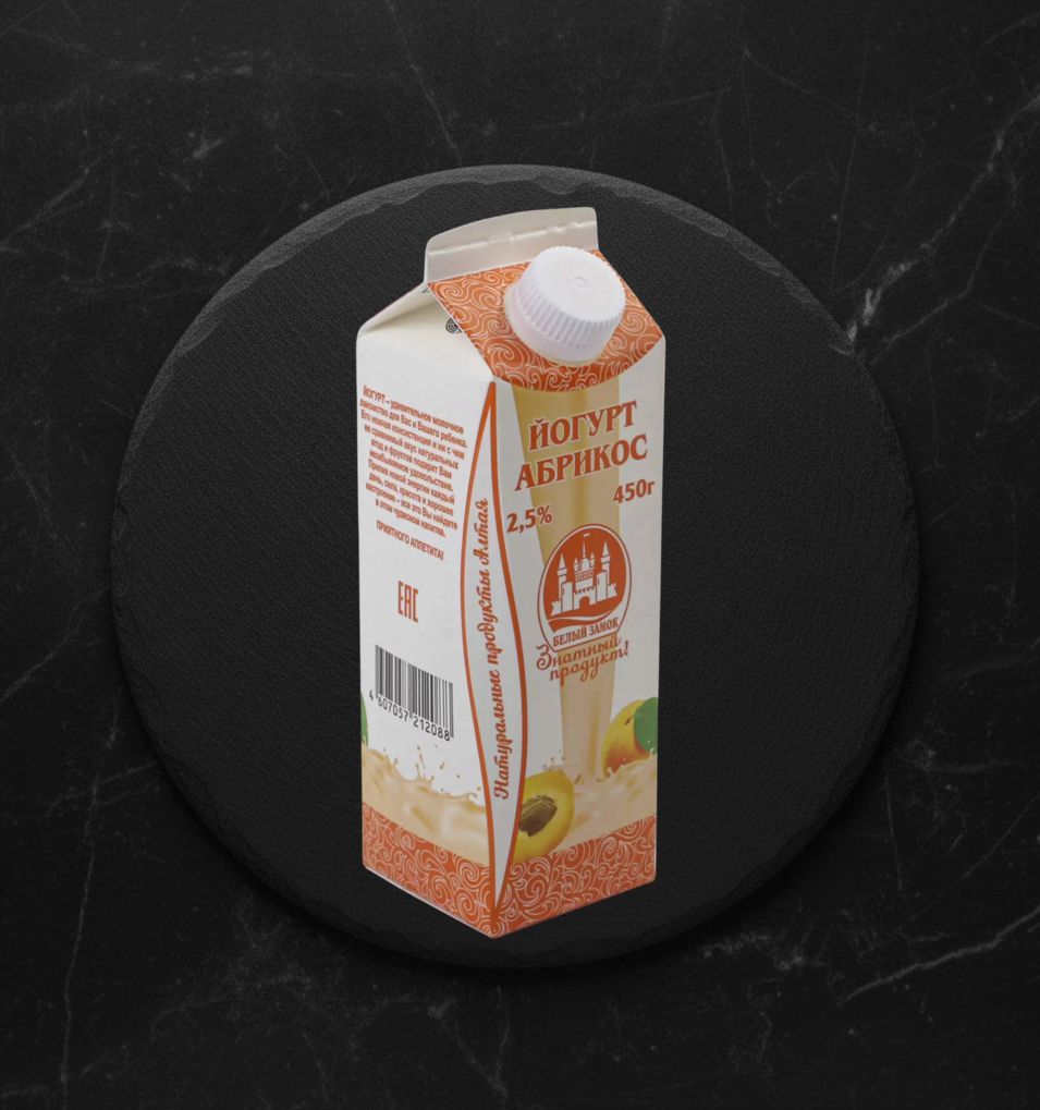 Йогурт Абрикос 2,5% 450г (т/пак)