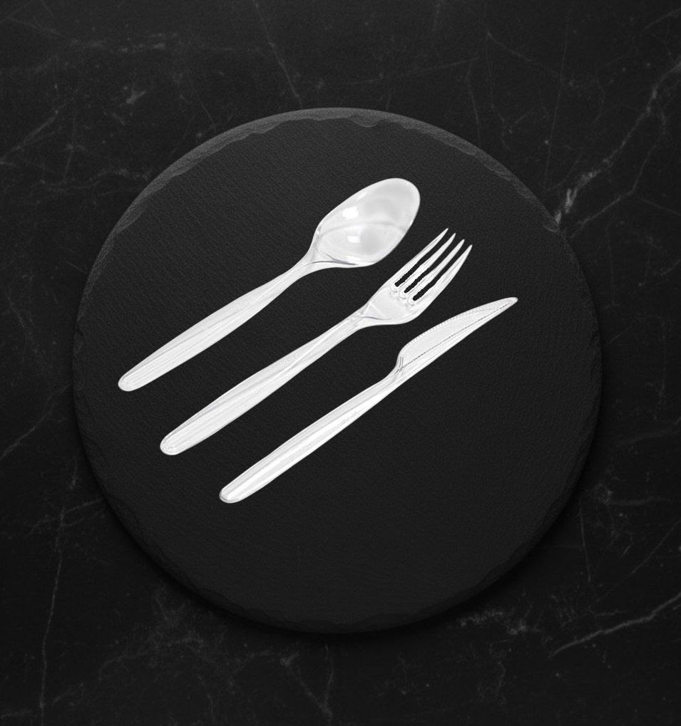 Набор Одноразовой Посуды (Вилка/ложка/нож) прозрачные