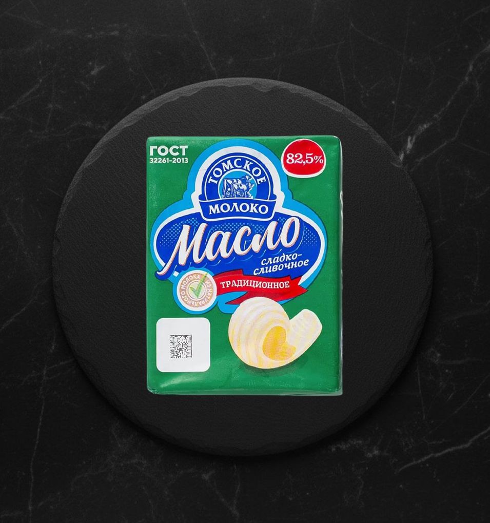Масло Слив-традиц ГОСТ 82,5% 180г  Томское молоко