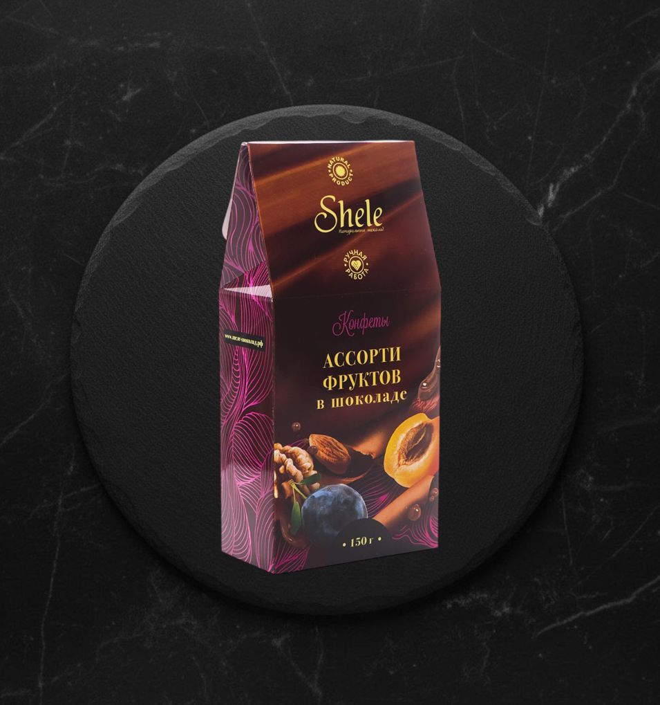 Конфеты Ассорти фруктов в шоколаде 150гр