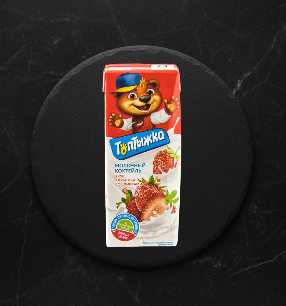 Коктейль молоч.Топтыжка Клубника со сливками 3,2% 200гр