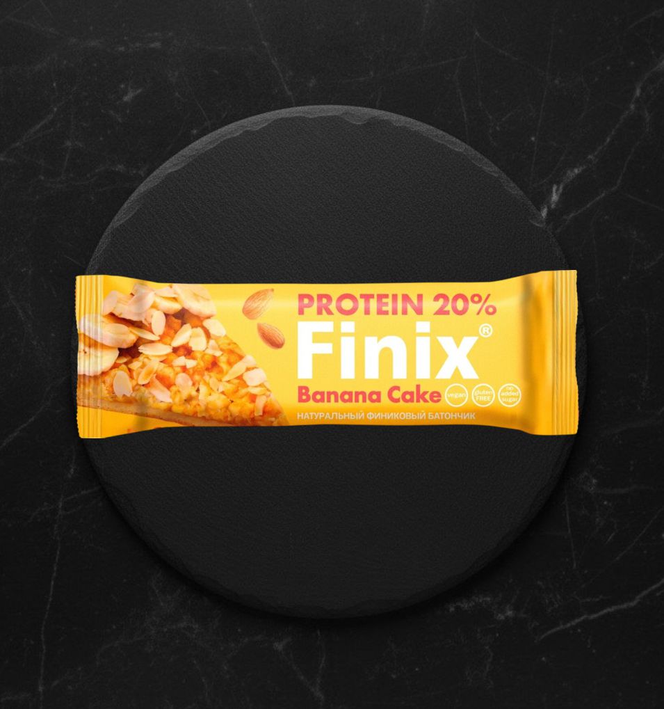Финиковый Батончик с протеином, бананом и миндалем Банана Кейк Finix 30г