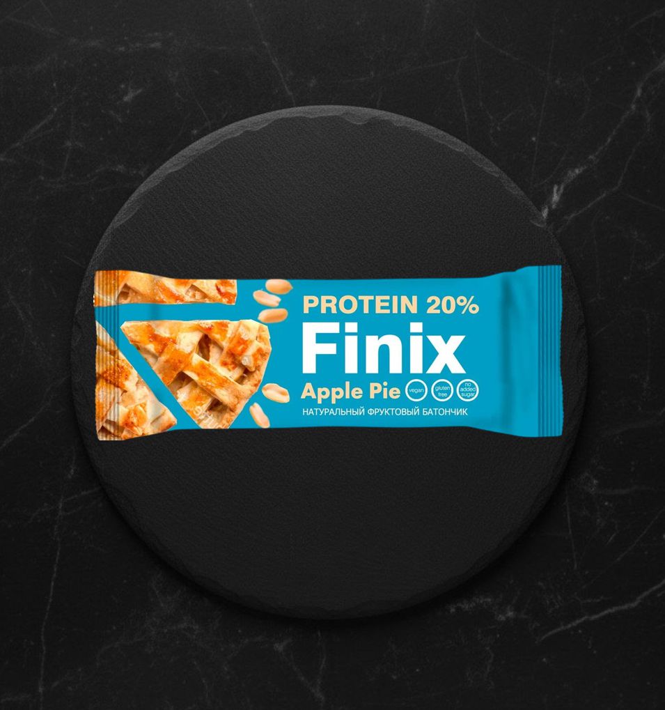 Финиковый Батончик с протеином, арахисом и яблоком Эппл Пай Finix 30г
