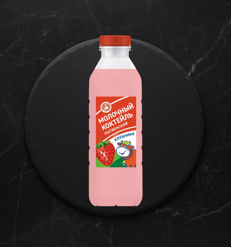 Коктейль молочный Нытва 2,5% 0,8л бут Клубника