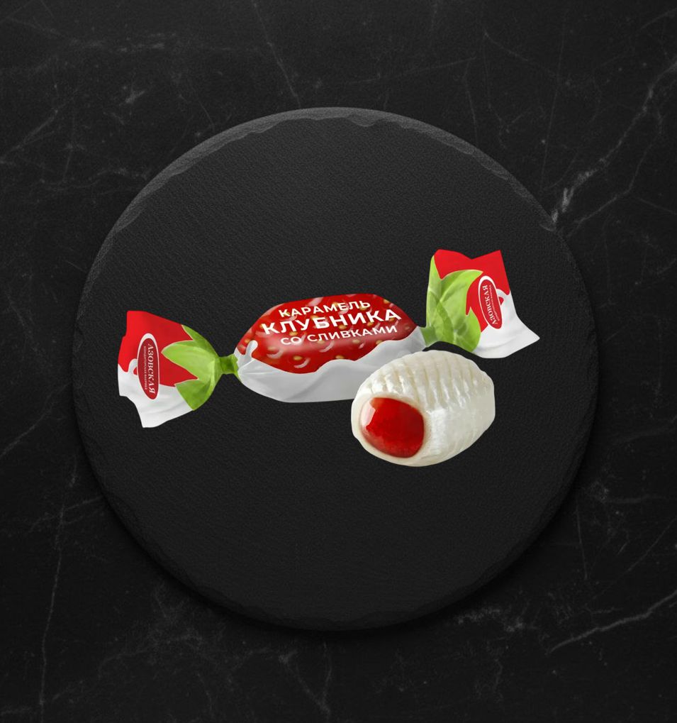 Карамель С Начинкой Клубника Со Сливками Азовская кф