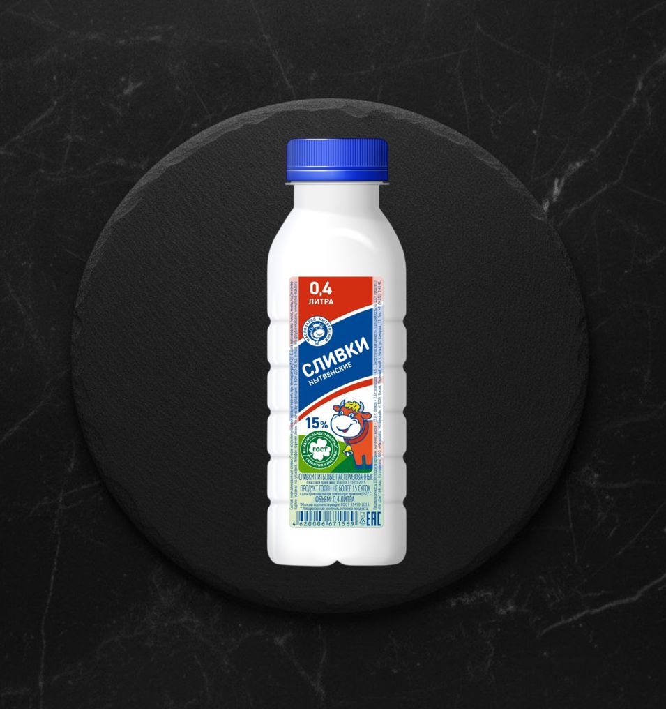 Сливки 15% Нытва 0,4 бут