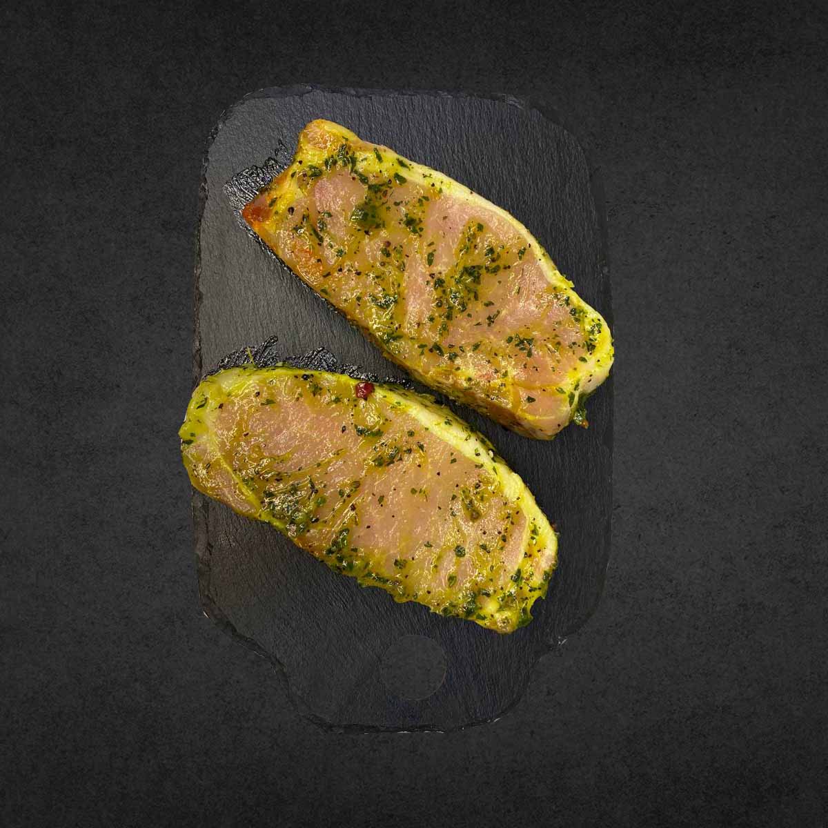 Стейк из свинины (карбонад) в Чесночном маринаде с травами