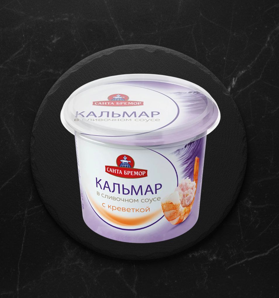 Паста Кальмар рубленый в сливочном соусе с креветкой 150 гр ТМ Санта Бремор