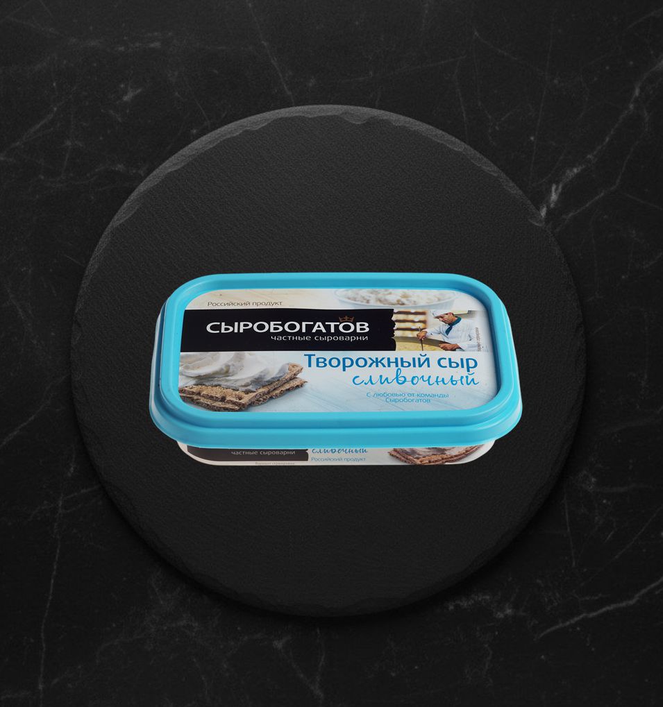 Сыр Творожный Сливочный 140гр Ванночка СЫРОБОГАТОВ БЗМЖ