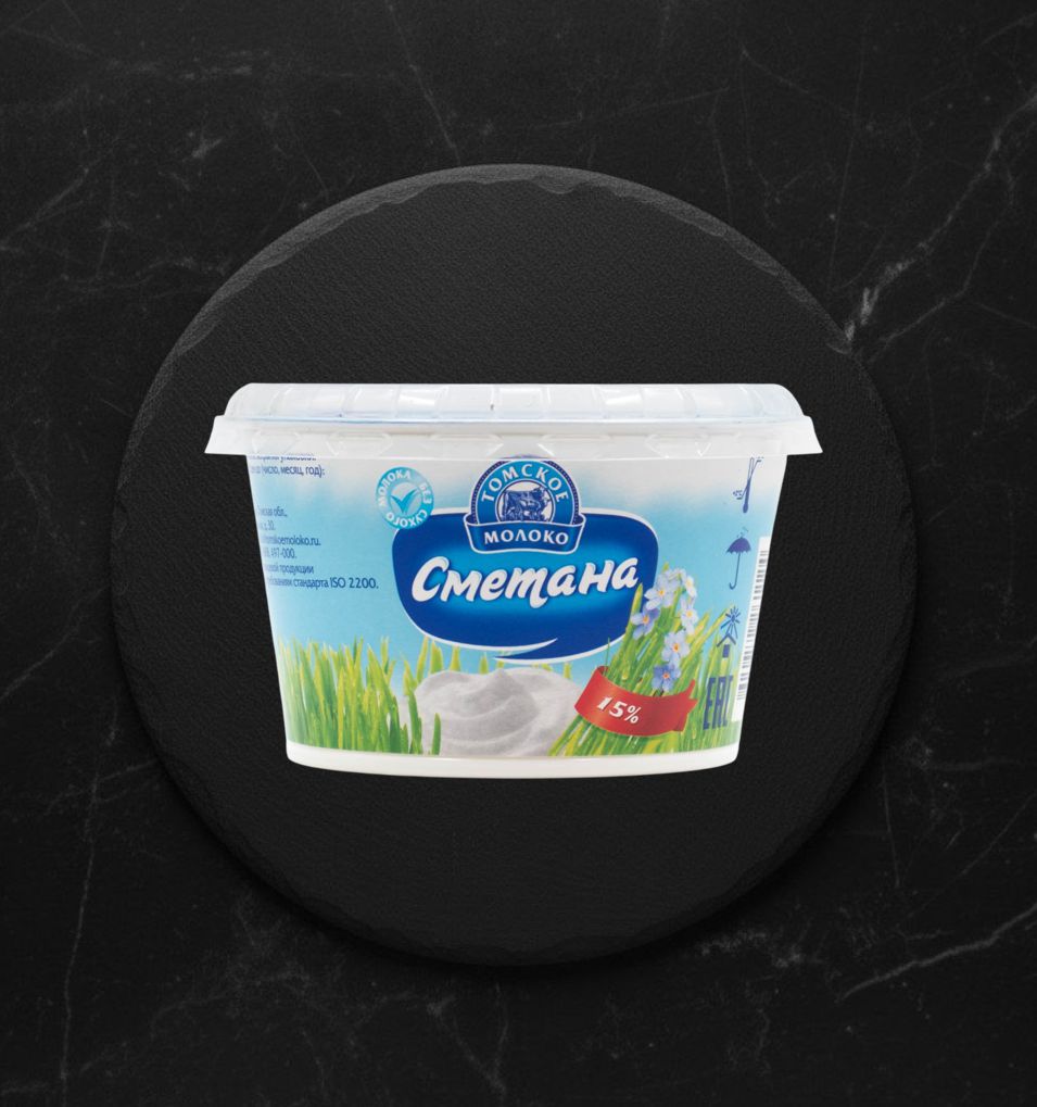 Сметана 15% п/ст 180г Томское молоко