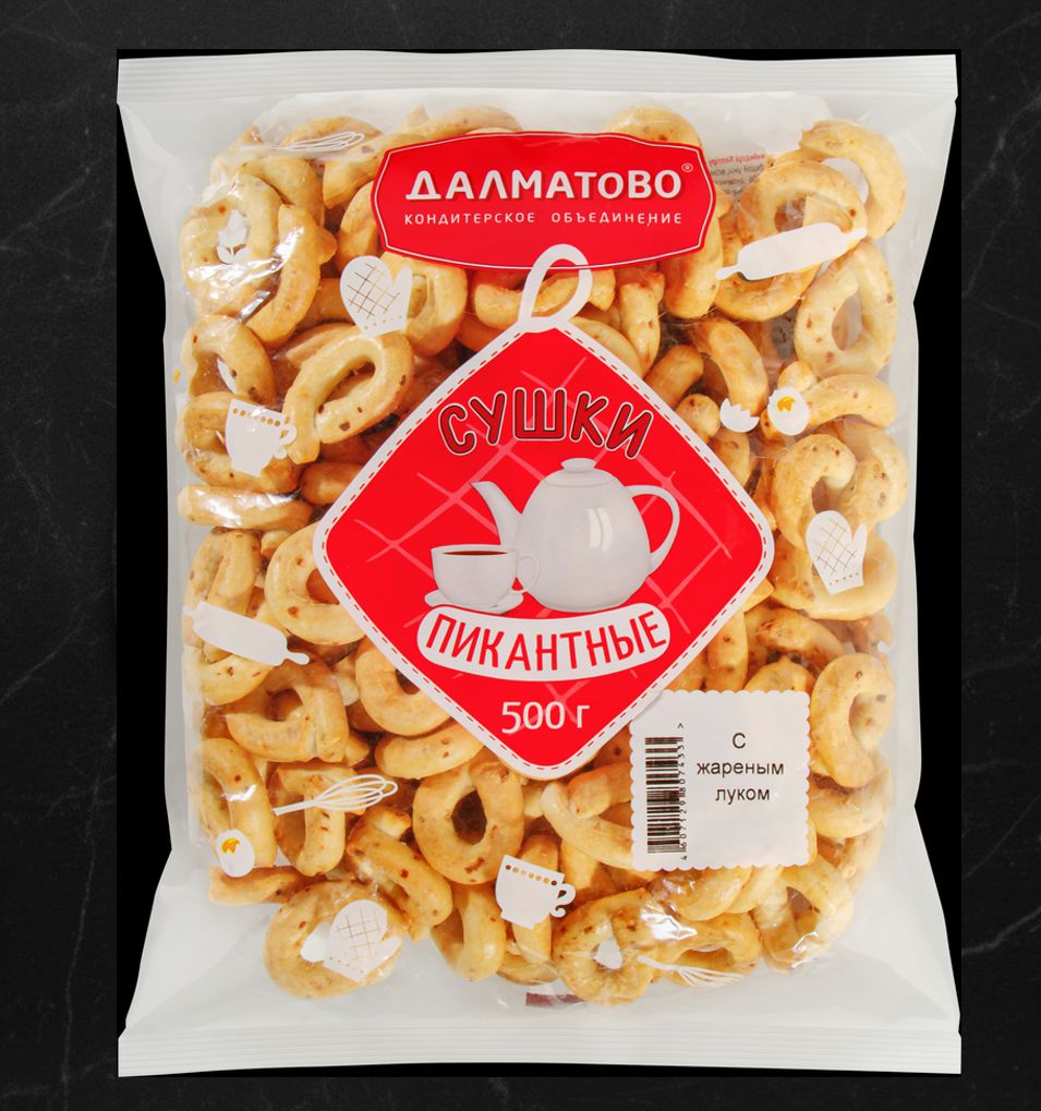 Сушки Пикантные 500г Жареный лук Далматово вес