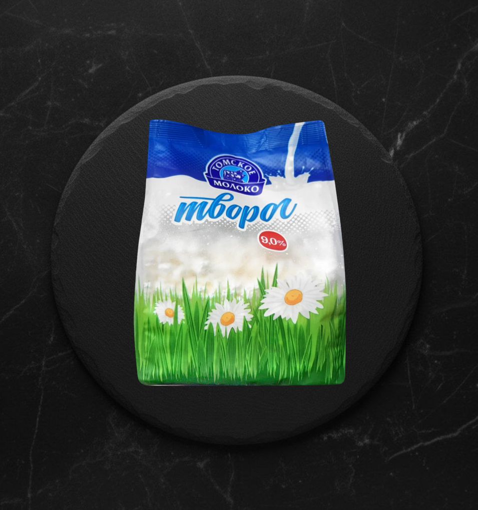 Творог 9% 500г пакет Томское молоко