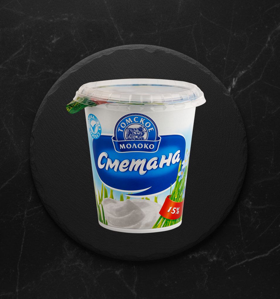 Сметана 15% п/ст 300г Томское молоко