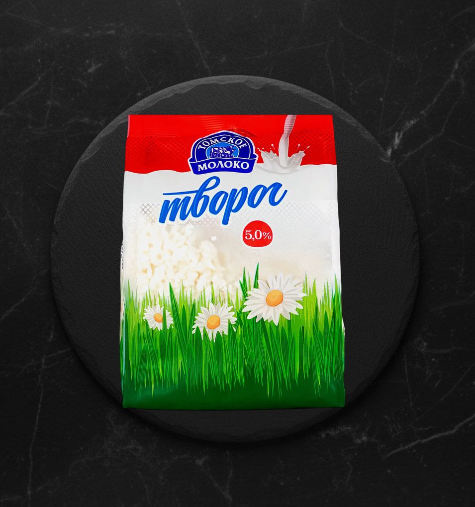 Творог 5% 500г пакет Томское молоко