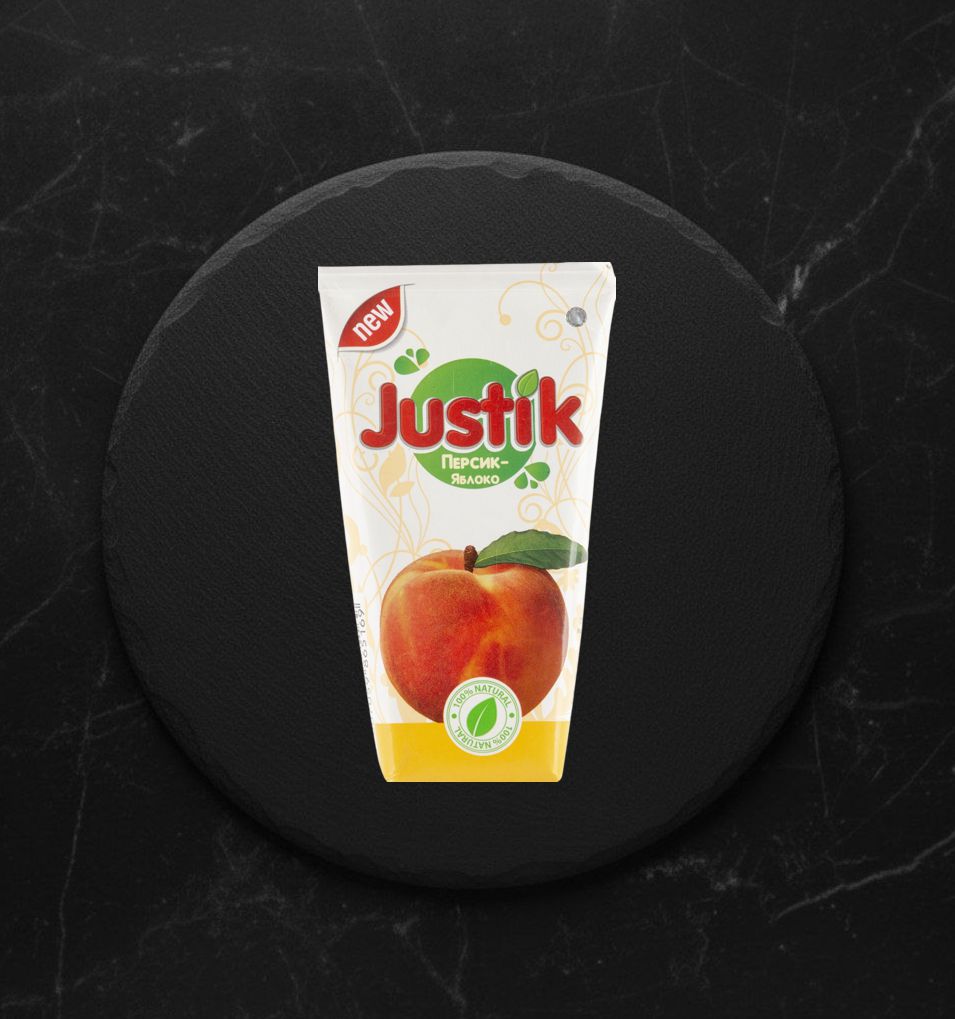 Сок Персик-яблоко 0,2л Justik