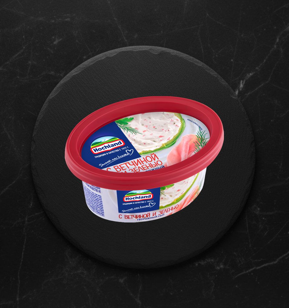 Сыр творож. С Ветчиной и зеленью ванна 140гр Хохланд