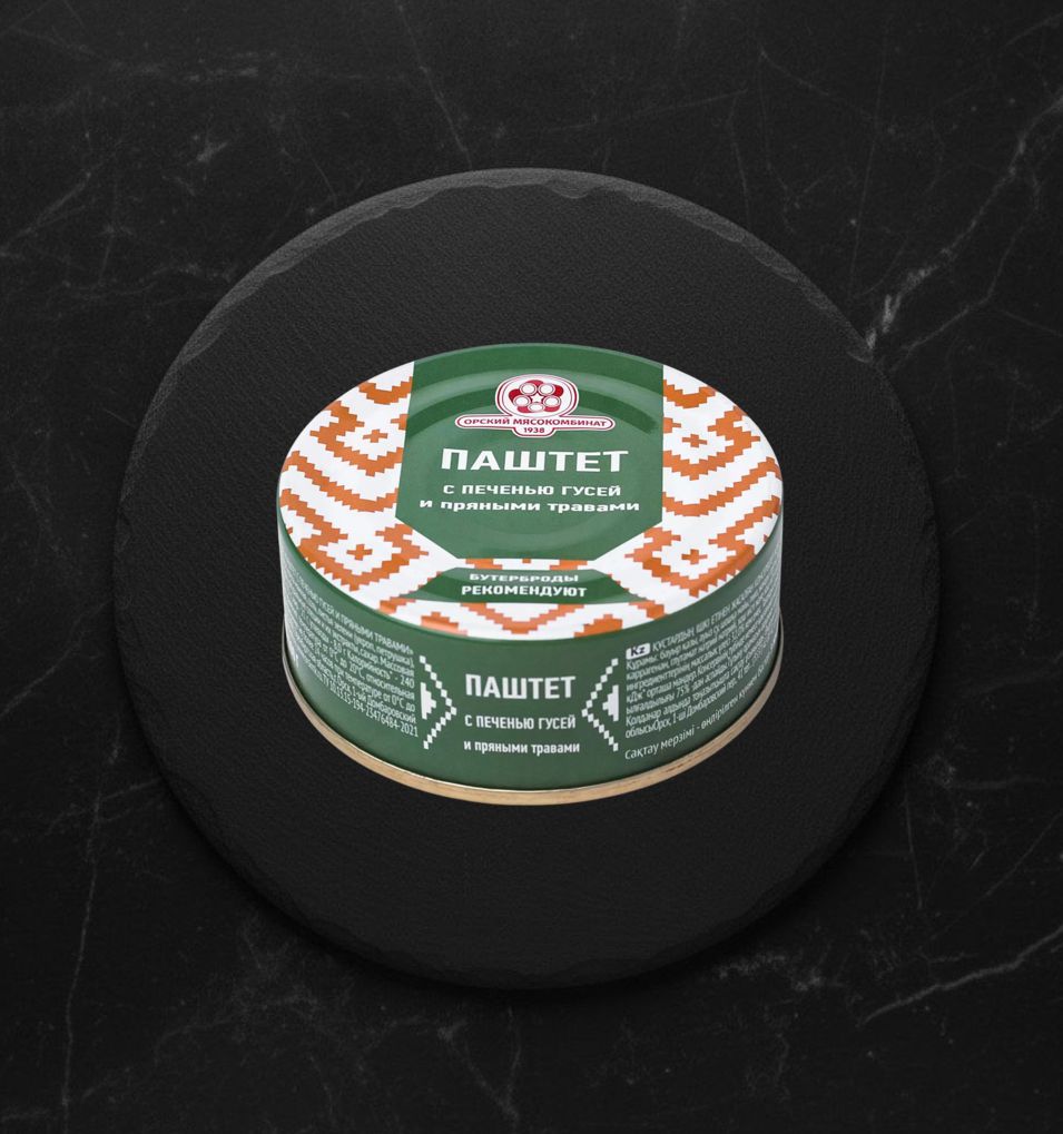Паштет С Печенью Гусей И Пряными Травами Орский м/к 100 г.