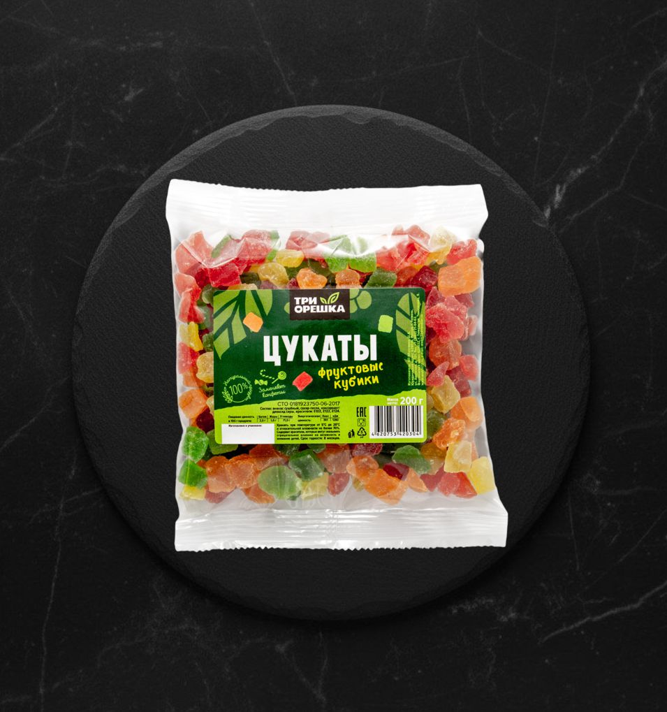 Цукаты Фруктовые кубики 200г