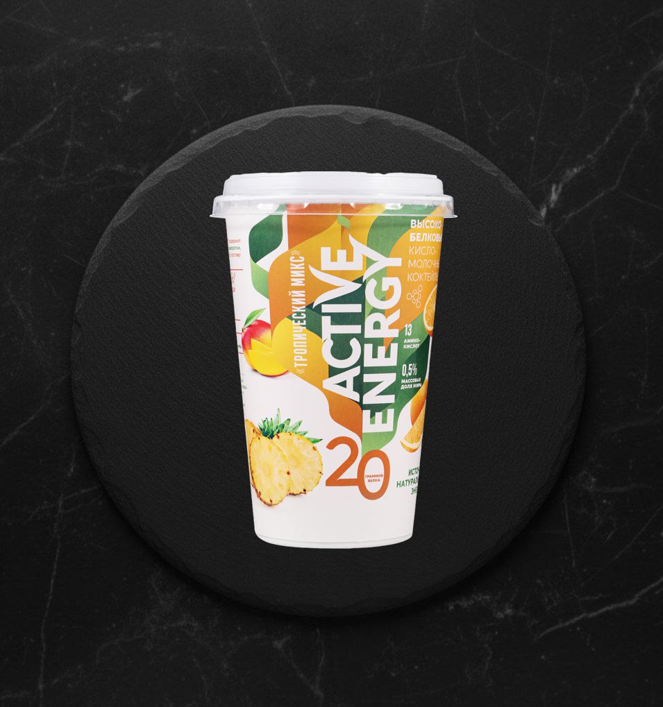Коктейль высокобелковый апельсин ананас манго маракуйя Тропический микс 0,5% 230мл