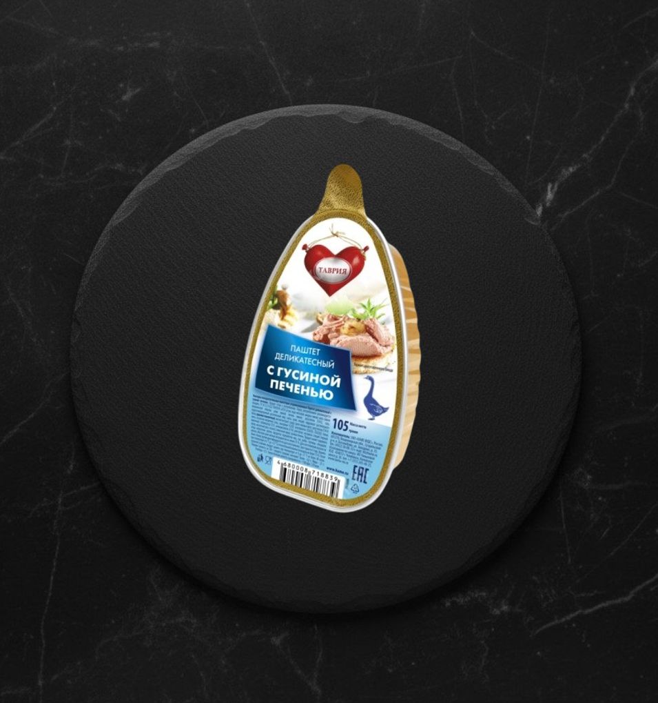 Паштет деликатес. из гусиной печени 105гр Таврия