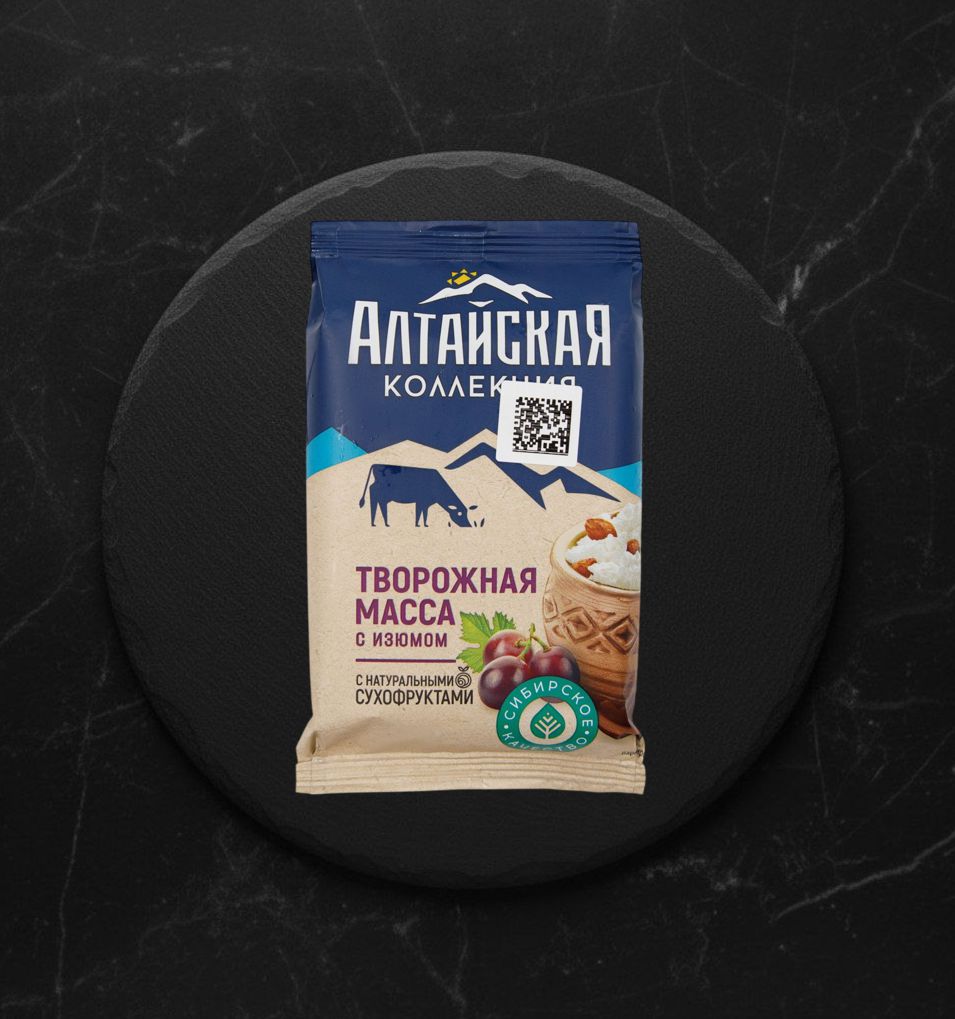 Творожная Масса с изюмом Алтайская коллекция 7,5% 180 г.
