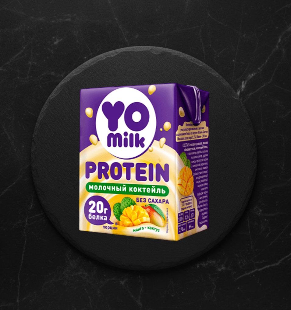 Коктейль высокобелк со вкусом манго-кактус 1,5% Yomiilk protein 200г