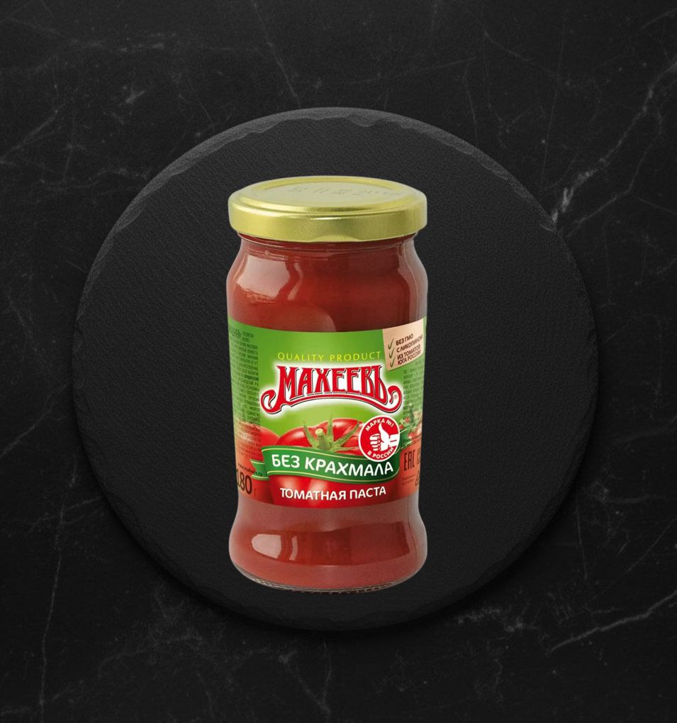Махеев томатная паста домашняя стекло 180гр